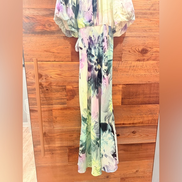 Karen Millen Multicolor Floral Maxi Dress w Puff Sleeves - Picture 7 of 13